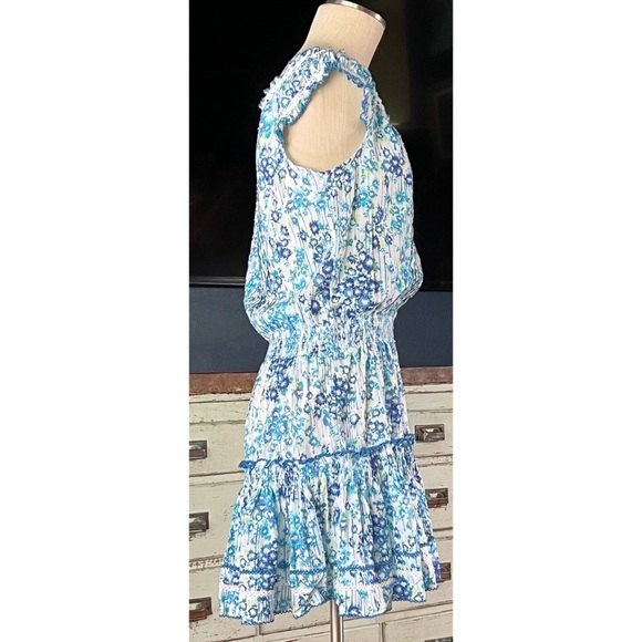 Poupette St. Barth Alba Aqua Floral Dress L - Picture 5 of 11